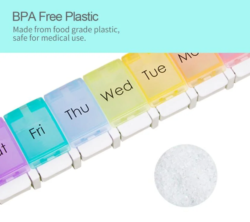 Ready to Ship Weekly Pillbox 7 Days Pill Box Portable Plastic 28 Compartments