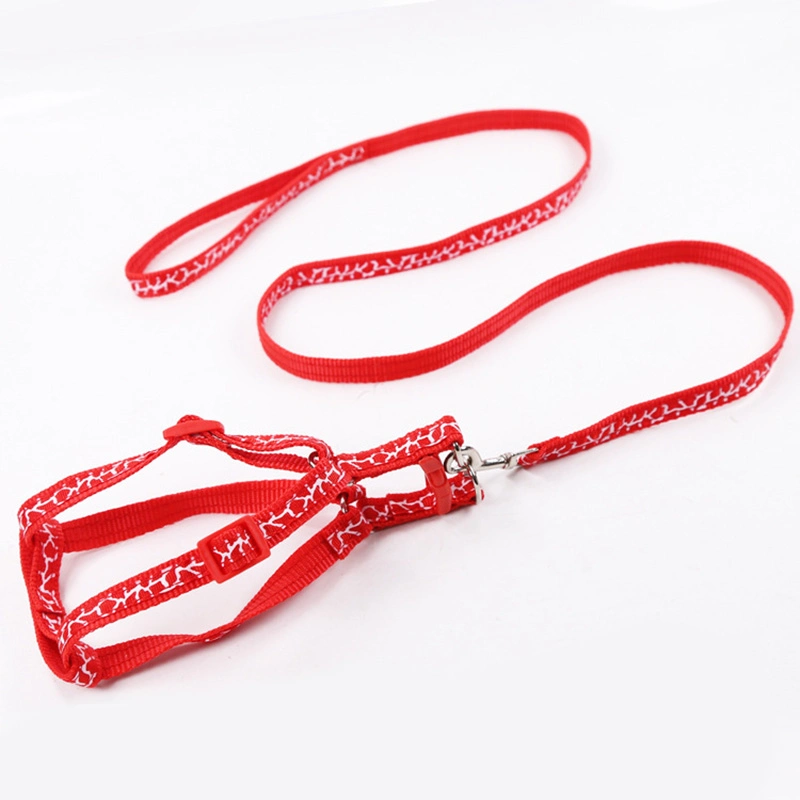 Dog Collar Harness Adjustable Pet Lead Leash Rope Nylon Traction Rope Dog Walking Neck Chain