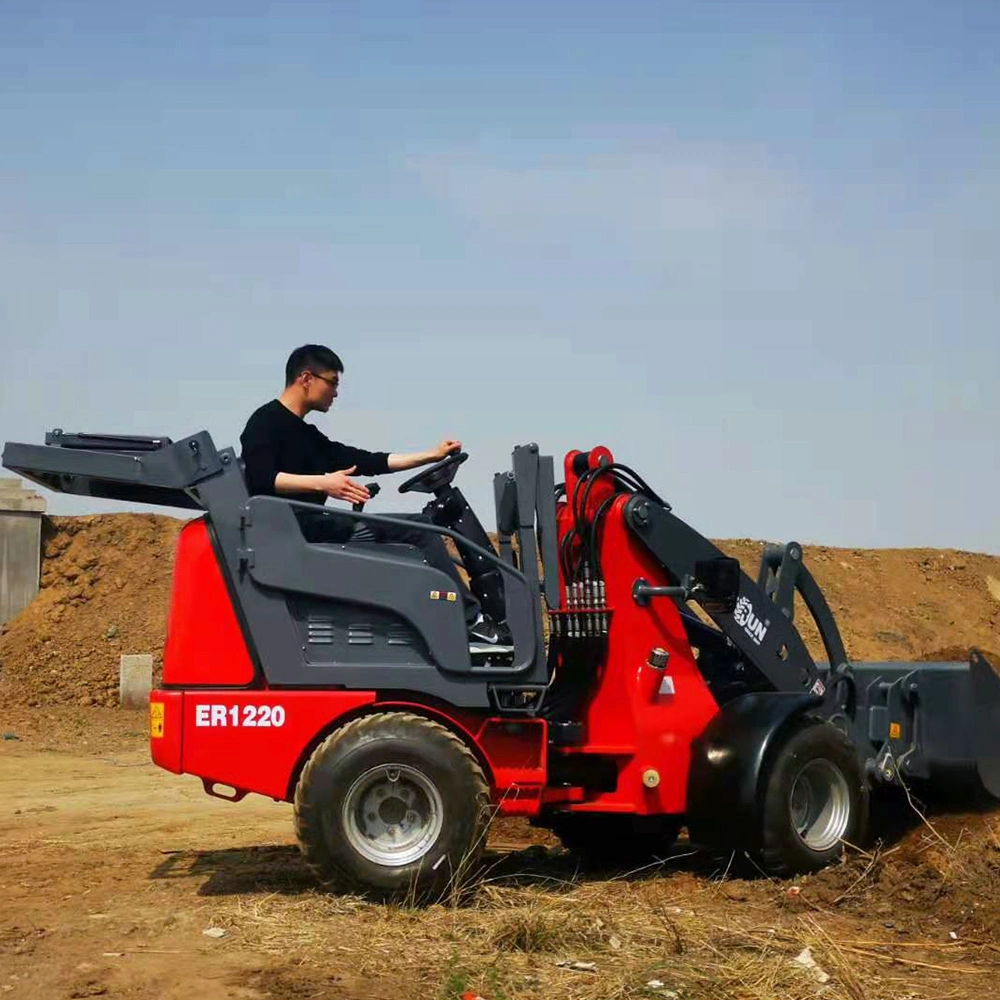 Everun High quality/High cost performance  Er1220 1.2ton CE Certified micro Compact Bucket Articulated Mini Wheel Loader