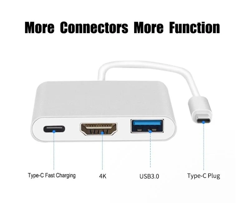 Male USB-C to Digital AV Multiport Adapter (MUF82) Type C to Female HD Multiport Adapter with USB 3.0 and Power Delivery