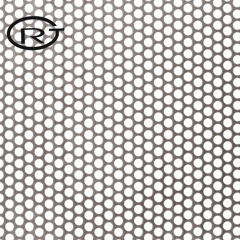 Galvanized/Coated Perforated Metal Mesh Sheet: 6.4mm Round, 40% Open Area