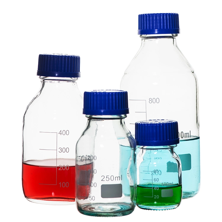 Lab Uses 250ml 500ml 1000ml Chear Glass Reagent Bottle