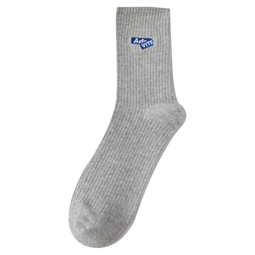 High quality/High cost performance Crew Plain Knit Embroidery Logo Custom Embroidered Cotton Socks