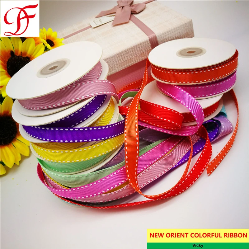 Factory Stitched Grosgrain Ribbon Double/Singe Face Satin Ribbon Sheer Organza Hemp Taffeta Gingham Metallic Ribbon for Hair Bow/Gifts Packing/Garments