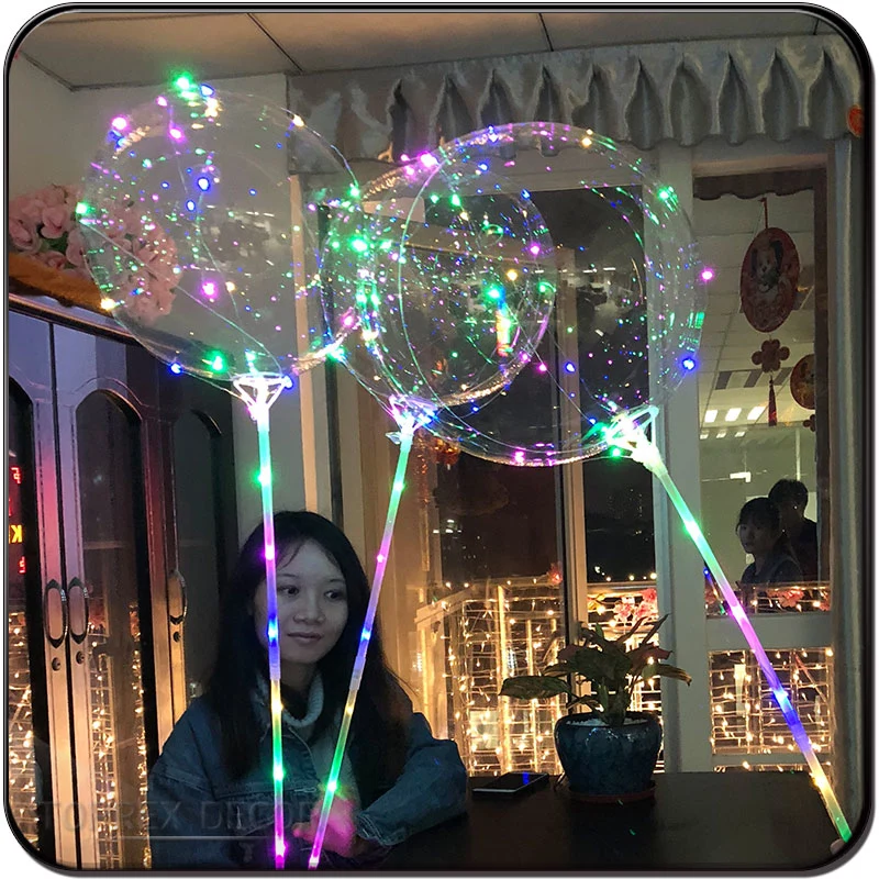 Transparent Bobo Balloon Shining LED Copper String Light Party Decoration