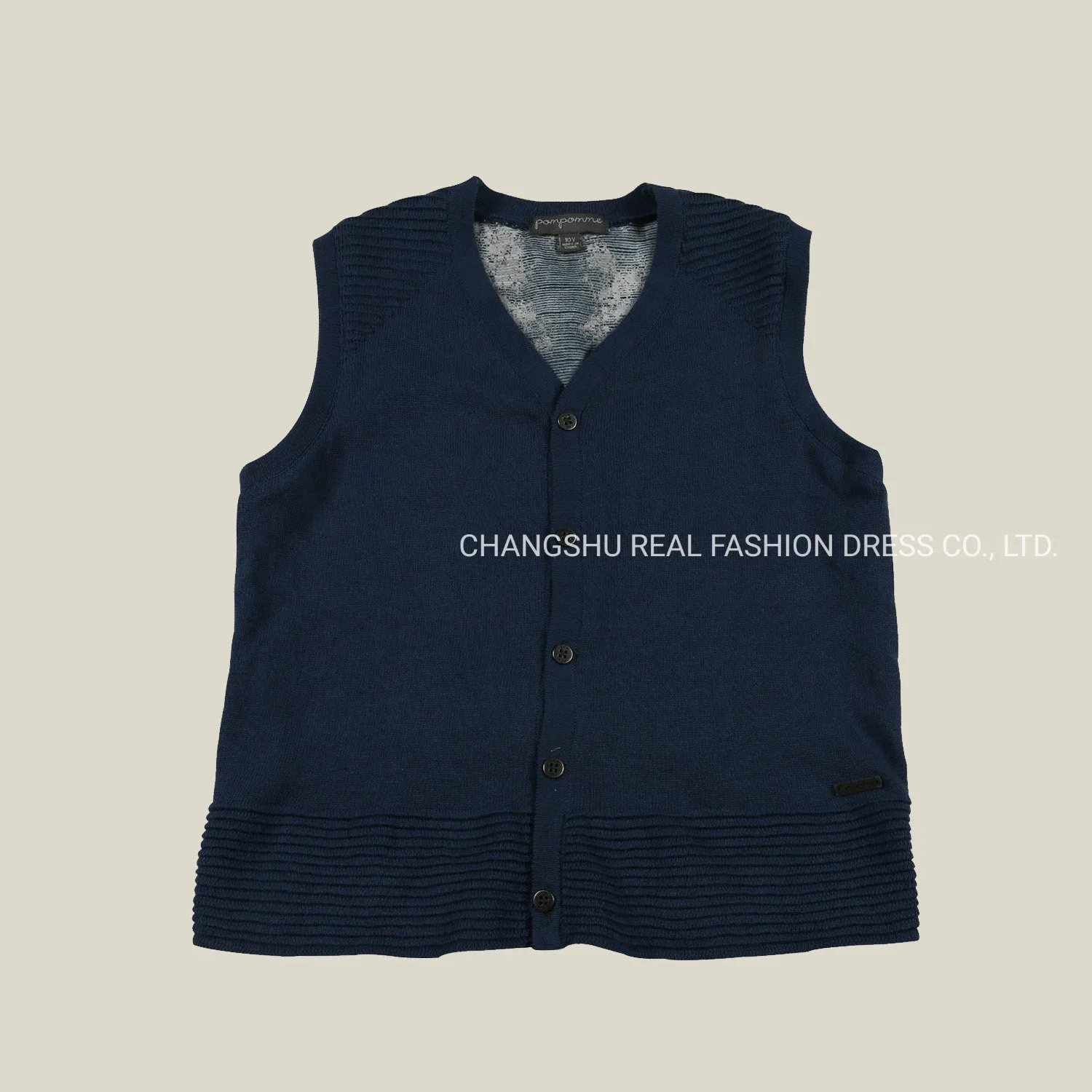 Children Clothes Boy Kids Knitted Dark Blue Cardigan Sweater Vest Wear with Buttons