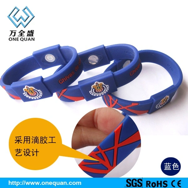 China precio de fábrica Pulsera de silicona con grabado láser brazalete ajustable