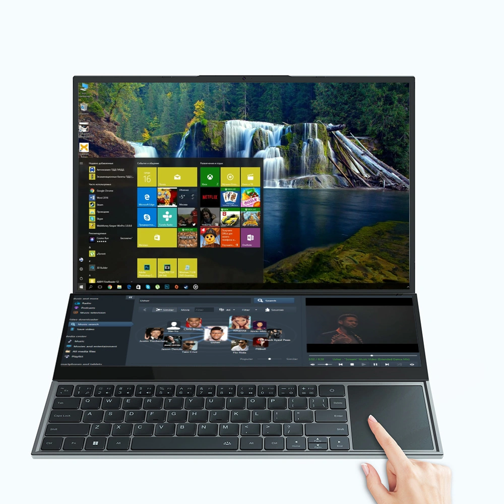 16дюйма+ 14 дюйма двойной экран игровой ноутбук Intel Core i7 10 портативных компьютеров нового поколения Windows 11 игр геймер бизнес-ноутбук ноутбуки