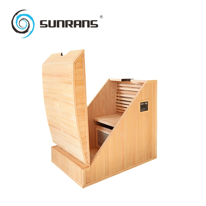 Sunrans Half Body Far infrarouge sauna Room Bois massif 2 Chambres avec sauna sec pour personne