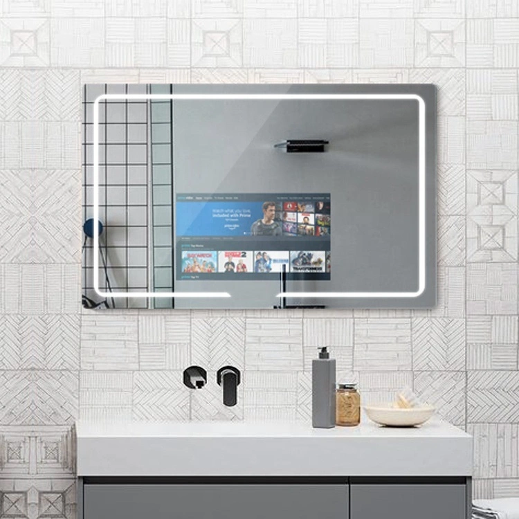 Smart Mirror 43 Zoll Interactive Bad TV Spiegel Intelligent Magic Spiegel Glas Touchscreen Spiegel für Hotel Smart Home mit Android-Betriebssystem