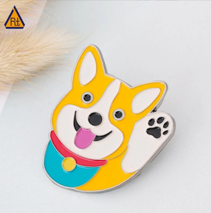 China Manufacture Custom Badges Plated Metal Glitter Soft Enamel Pins