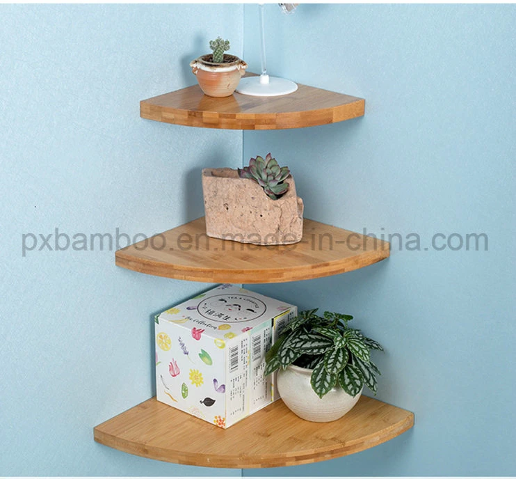 2018 New Design Wall Bamboo Floating Storage Shelf