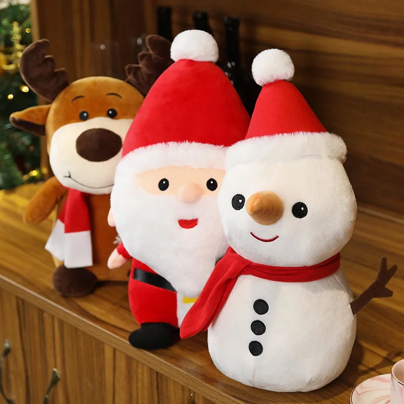 New Wholesale Creative Cute Santa Snowman Elk Red Santa Claus Plush Toy Christmas Home Decoration Doll Gift