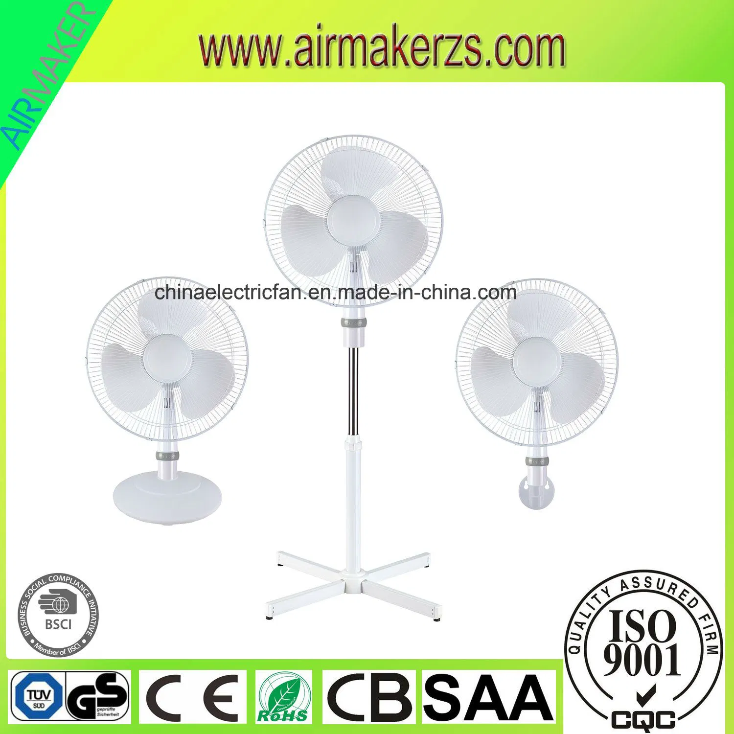 Red Shining Color 16" Electric Standing/Floor Fan