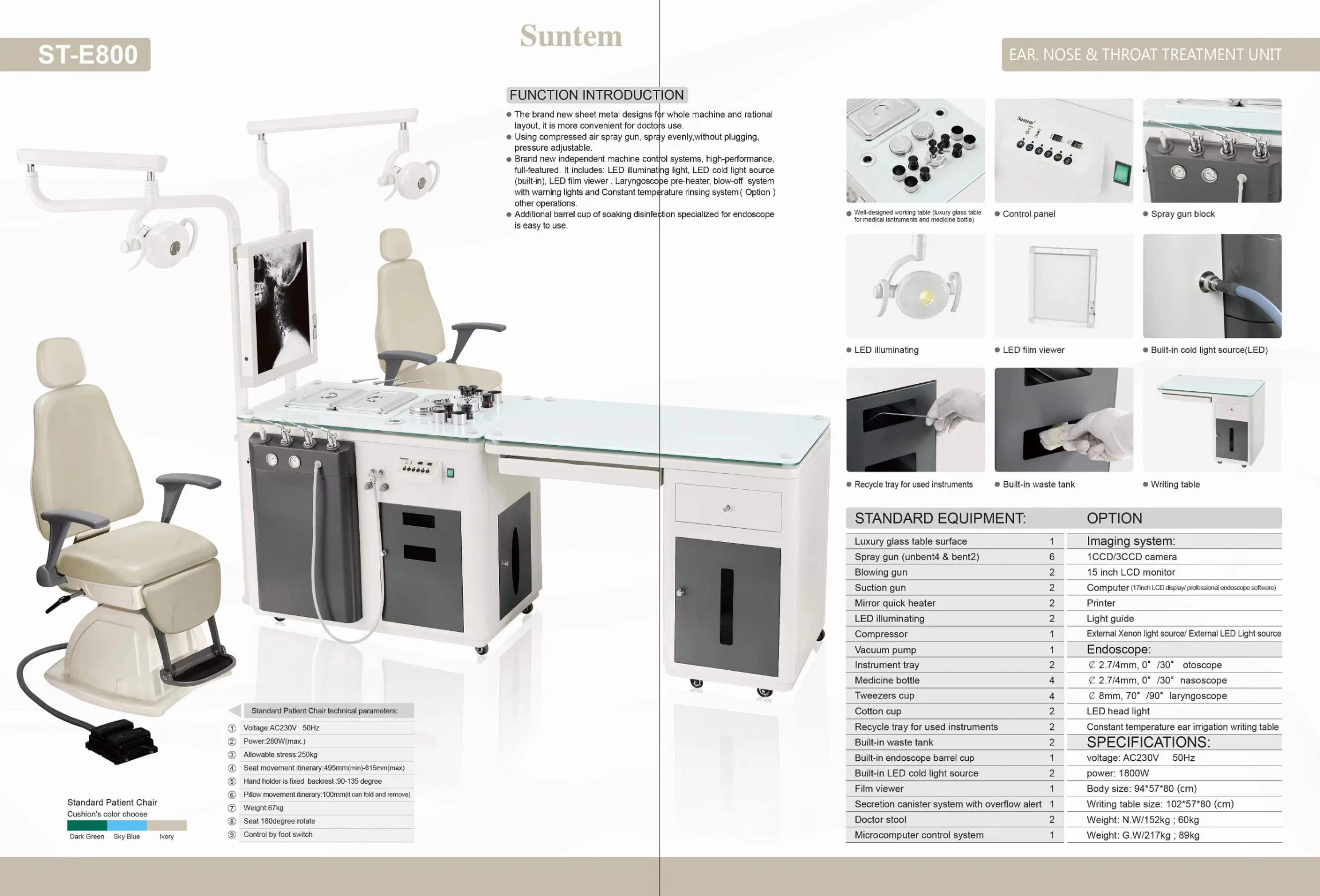CE Approved Suntem Ear, Nose, Throat Medical Diagnosis Equipment