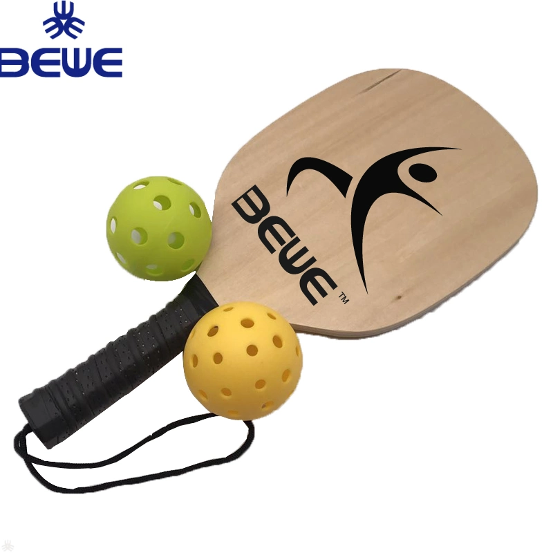 Wholesale/Supplier Cheap OEM Printing Wood Pickleball Paddle Racket Bundle