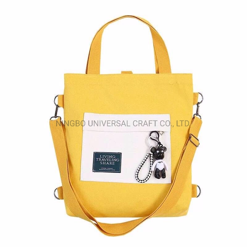 Custom Digital Printed Logo Zipper Plain Shopping Canvas Cotton Tote Bag