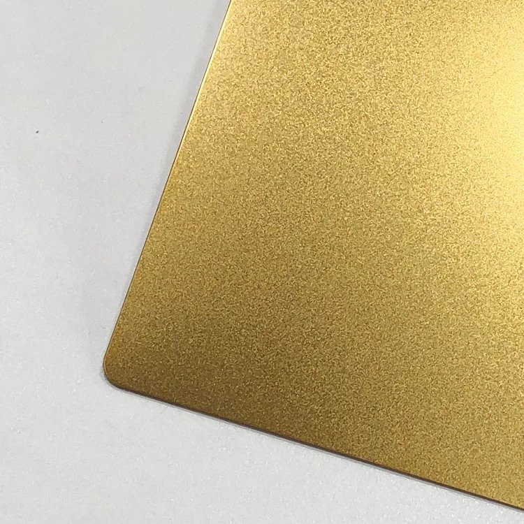 Fabricante de 201 304 PVD Sandblasted Revestimiento de color oro de hoja de acero inoxidable para el panel de pared decorativos