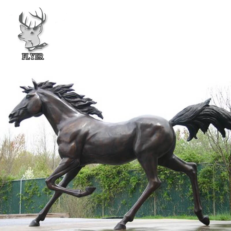 Jardín decoración estatua de bronce escultura de grandes caballos de salto de Caballo de Bronce la estatua