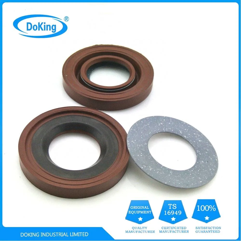 Dlseals Oil Seal Spring Retainer Rubber Seal Tc Rubber FKM Brown Metal Skeleton + FKM/NBR 0 to 25m/S Cn; Gua