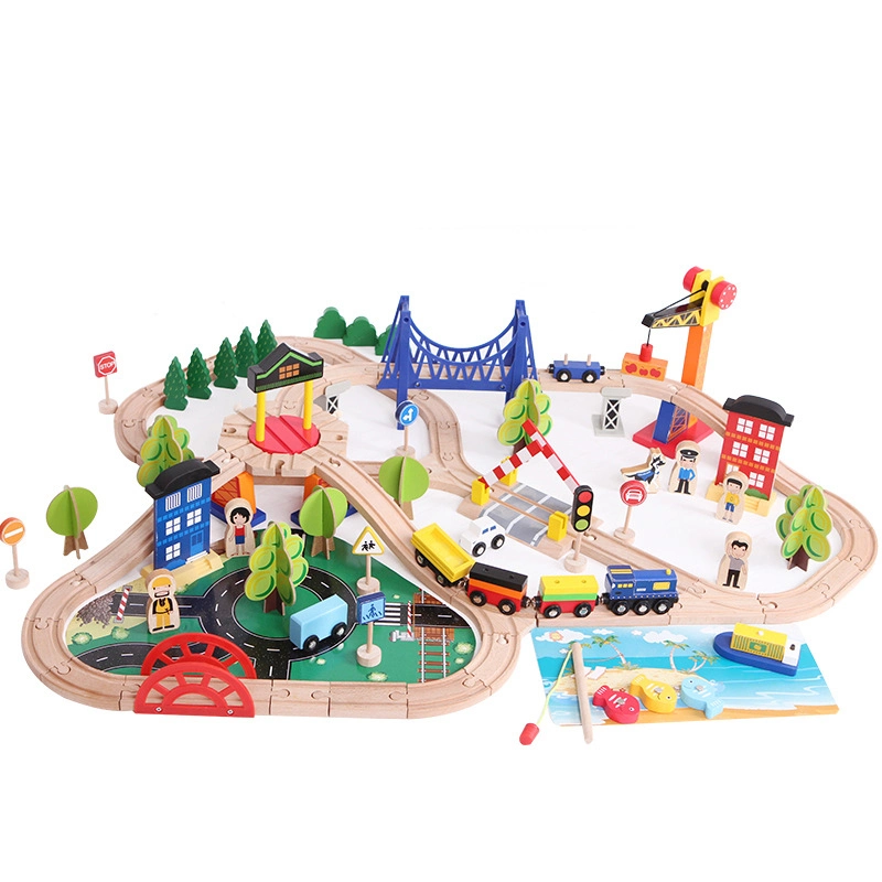 Wooden Trains Track Toy Set Magical Wooden Train Rail Set