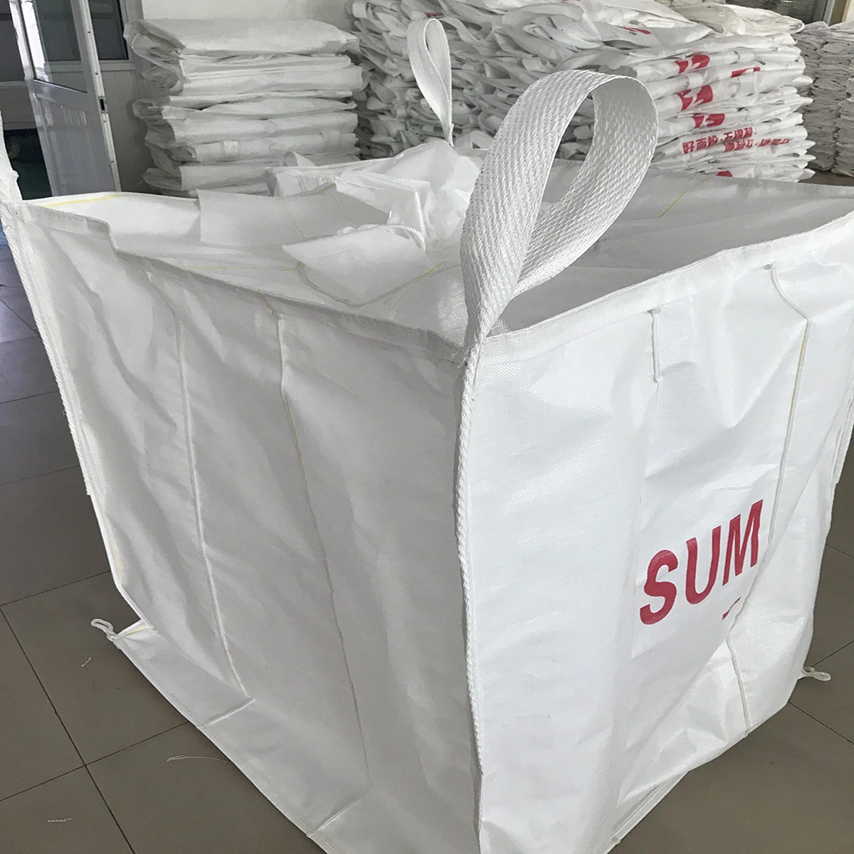 1000kgs Big Bag Super Sack Q Bag 1ton PP Baffle FIBC Top boquilla Jumbo Bag 1,5ton Bag