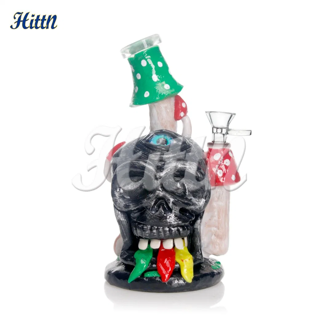 2024 Nuevo 8,5 pulgadas 3D mano Pintura tuberías Honeycomb PERC Tubo de agua 14mm Cuenco Hookah Shisha vidrio DAB Rig fumar Tubo