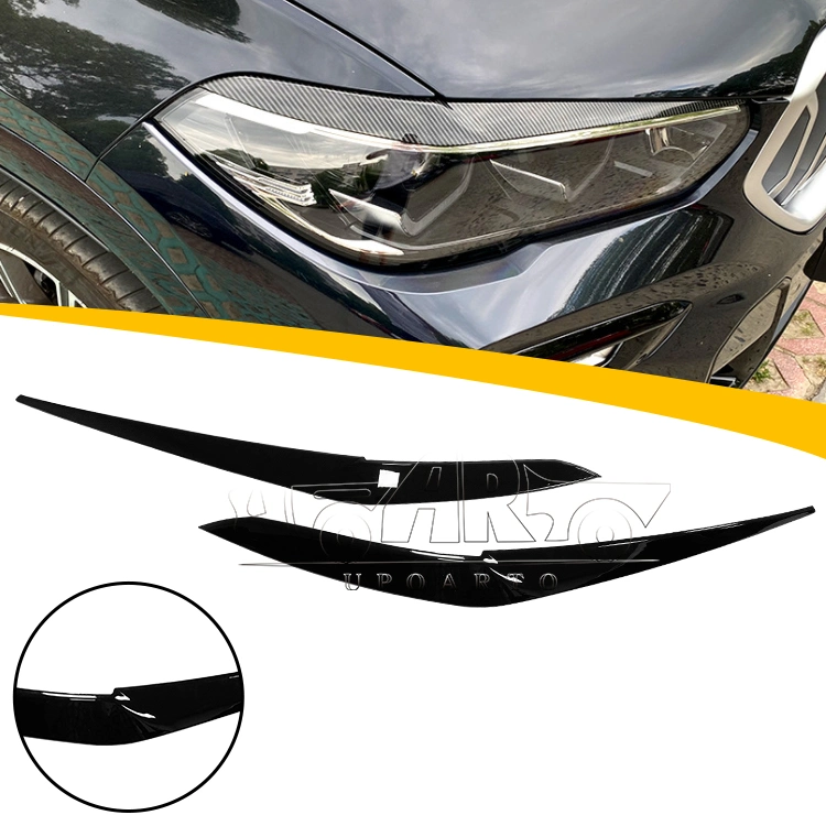 Personalización de la muestra Faro delantero Gloss Black Ceyebrow Ceyelid Trims PARA BMW X5 G05 2019-2023