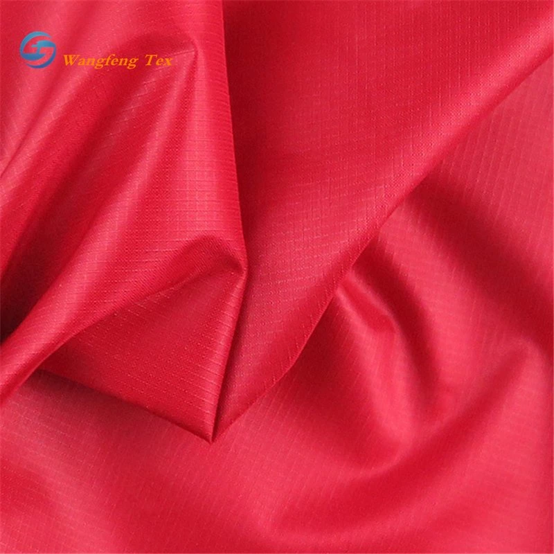 Pink 70dx160d Plain Dyed Wr Fabric Taslon Nylon with Wet Process Coating