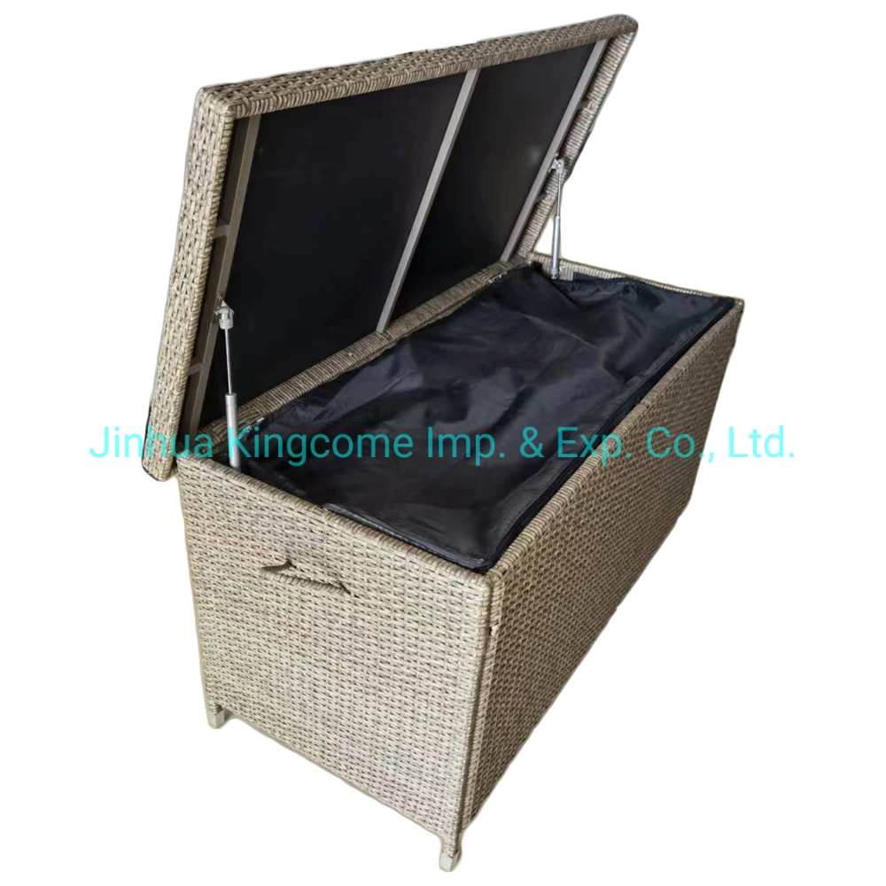 Rattan Effect Storage Cushion Box Home Furniture Chest Box