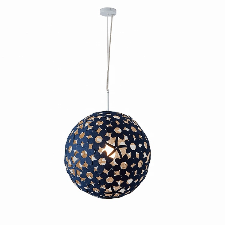 New Design Recycled Pet Fiber Molded Non Woven Felt Colored Big Chandelier Hanging Light