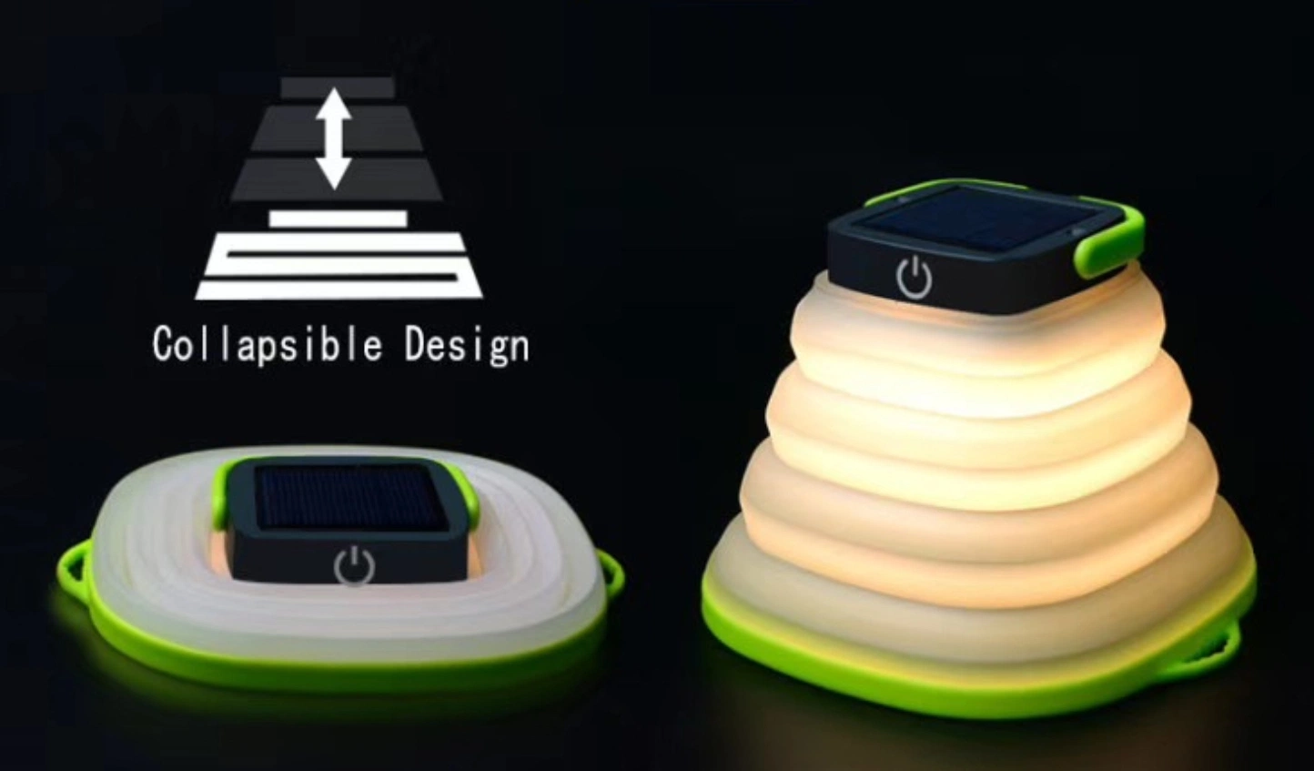 La Sílice plegable Camping Linternas LED multifuncional de la luz de camping, la energía solar linterna de plegado, la luz de la carpa plegable