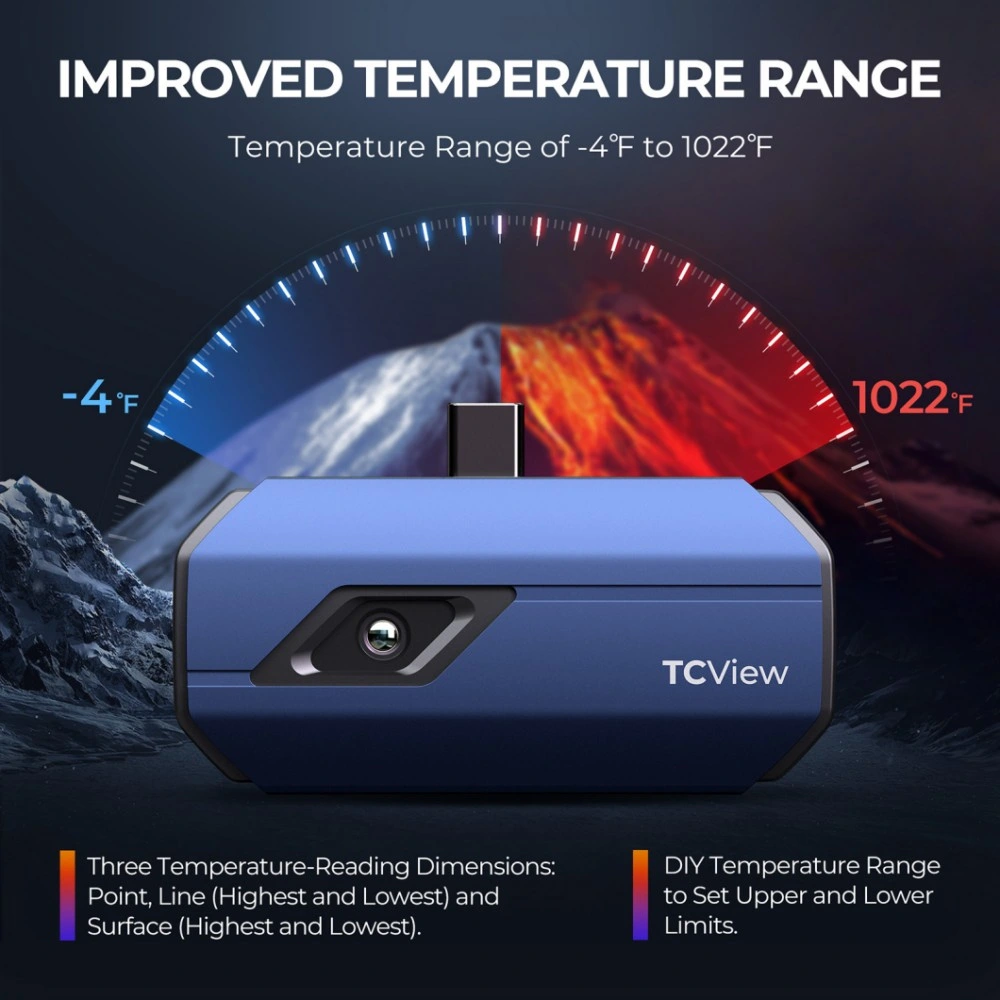 Topdon EU Reino Unido Alemania EE.UU. Au Stock TC001 Mini portátil Smartphone Use Thermography Measurement ir Mini Thermal Imaging Camera Android Termografía Cámara termográfica