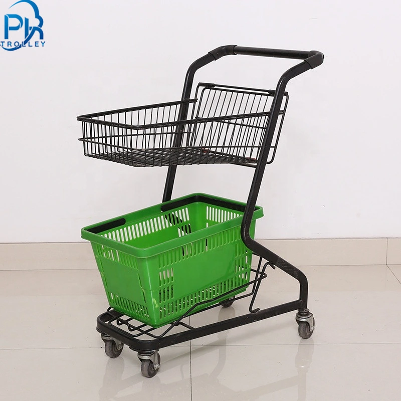 Durable Double Basket Econamy Express Two-Tier Shopping Cart