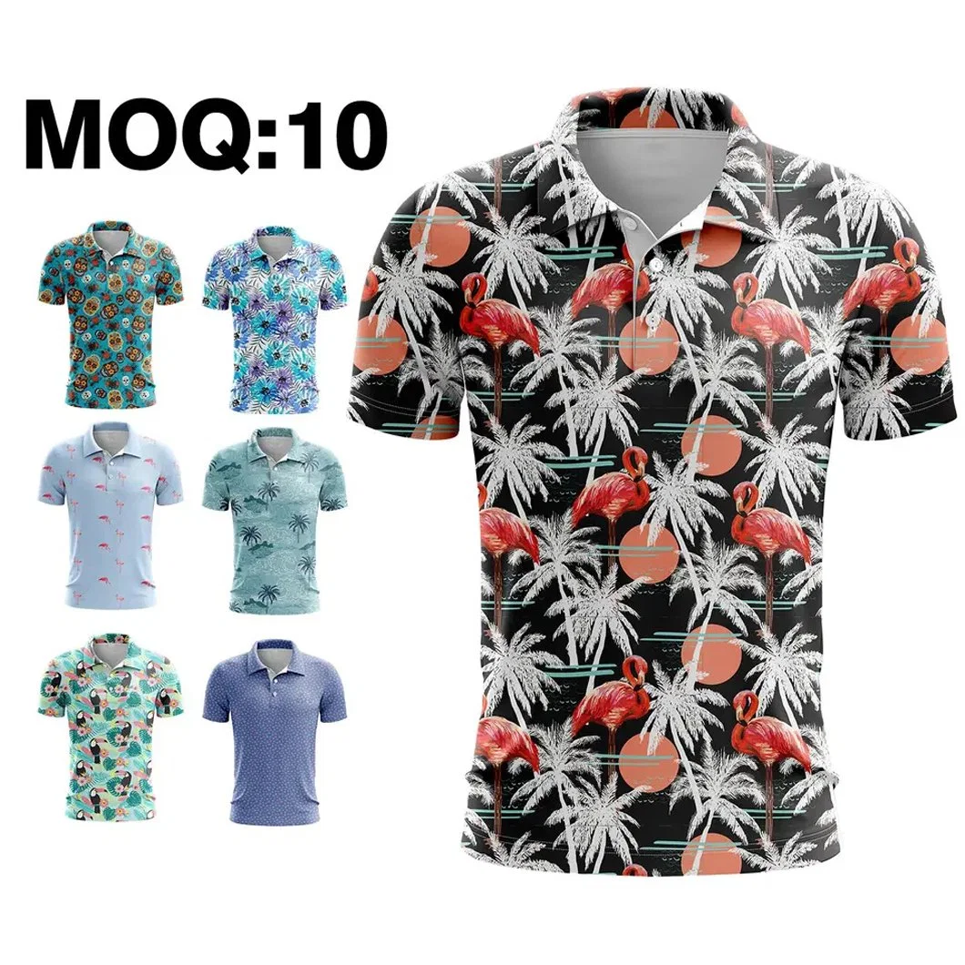 OEM T-Shirt Custom Digital Print Golf Shirts Sublimation Sportswear Quick Dry Polo T Shirt