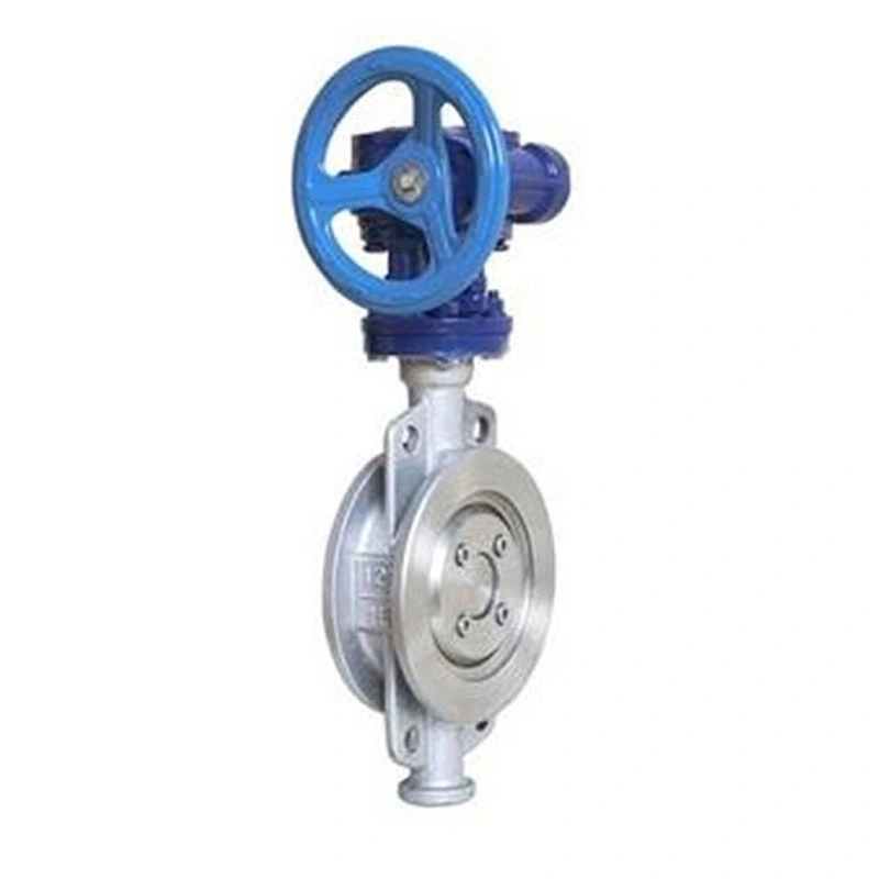 304 Stainless Steel Multi-Level Metal Hard Seal Wafer Butterfly Valvetriple Eccentric Worm Gear Flange Butterfly Valve