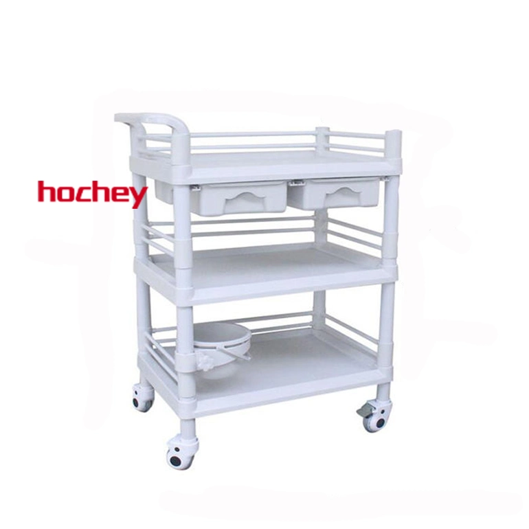 Hochey Professionnel Plastic Beauty Hair Salon Trolley with Doesn't Suck Hair Wheelhair