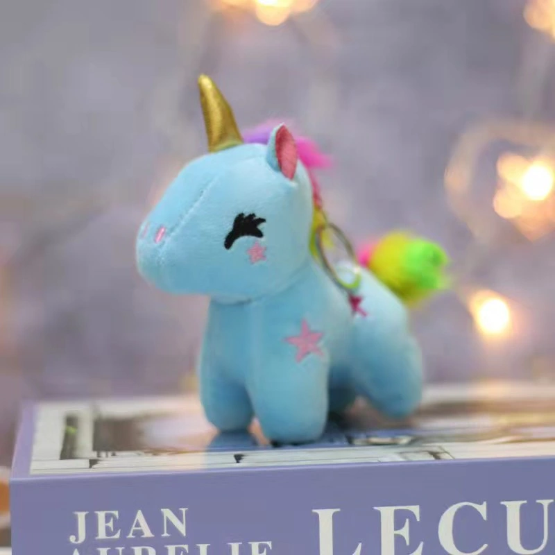 Jouets en gros en peluche à motif licorne d'animaux avec porte-clés