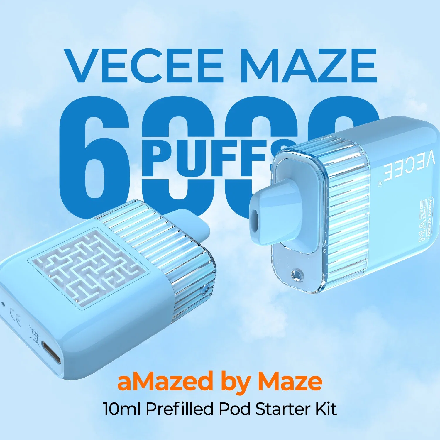 Vecee-Maze Shenzhen Disposable/Chargeable Electronic Cigarette 500mAh Rechargeable 6000 Puffs 10ml E Liquid Wholesale/Supplier Vaporizer Mesh Coil Disposable/Chargeable Vape Pen