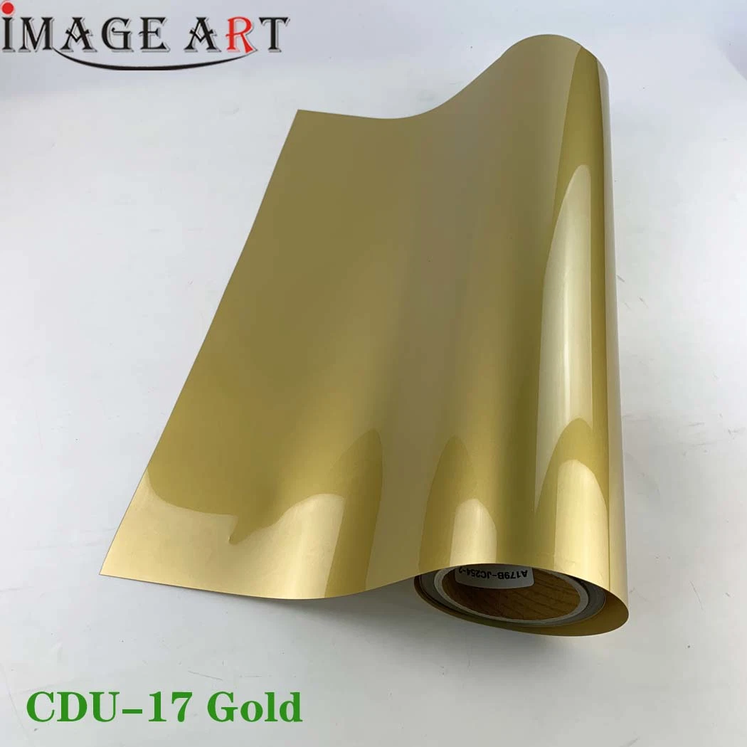 Hot Sell Korea Quality Flex Heat Transfer Vinyl PU for T-Shirt/Clothes/Fabric Printing Cdu-17 Gold