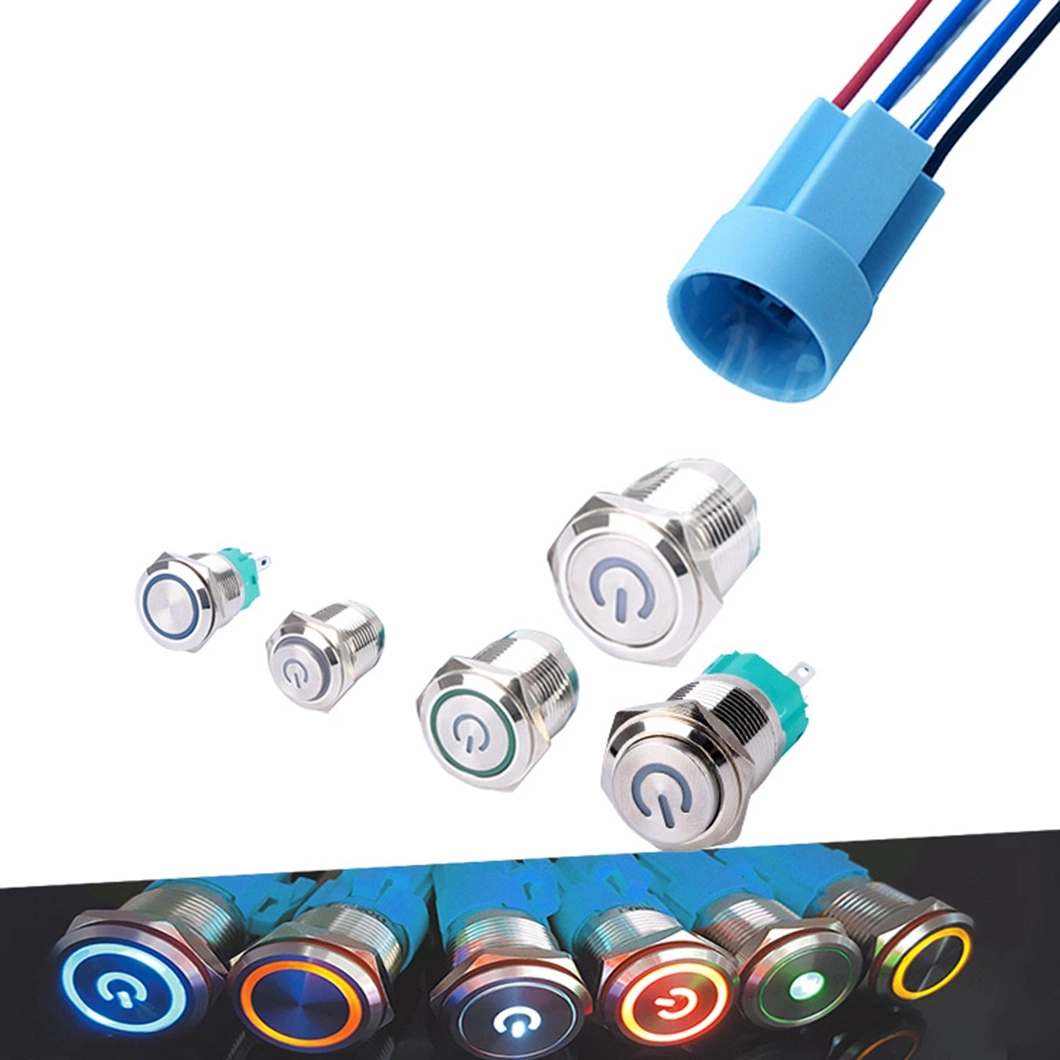 High quality/High cost performance  Waterproof LED Spdt 22mm Illuminated Latching Switch Power Switch Button