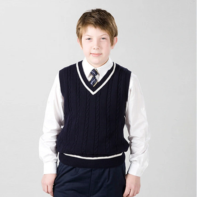 Boys V-Neck Fashion School Uniform Sweater
