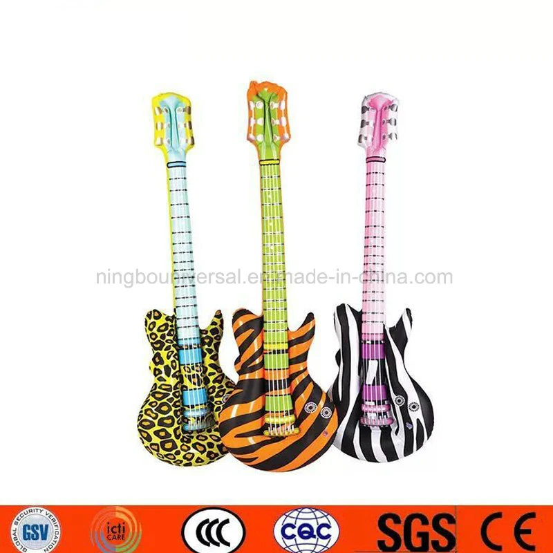 Werbung Logo gedruckt Aufblasbare Musikinstrumente Gitarre Spielzeug für Party Dekoration