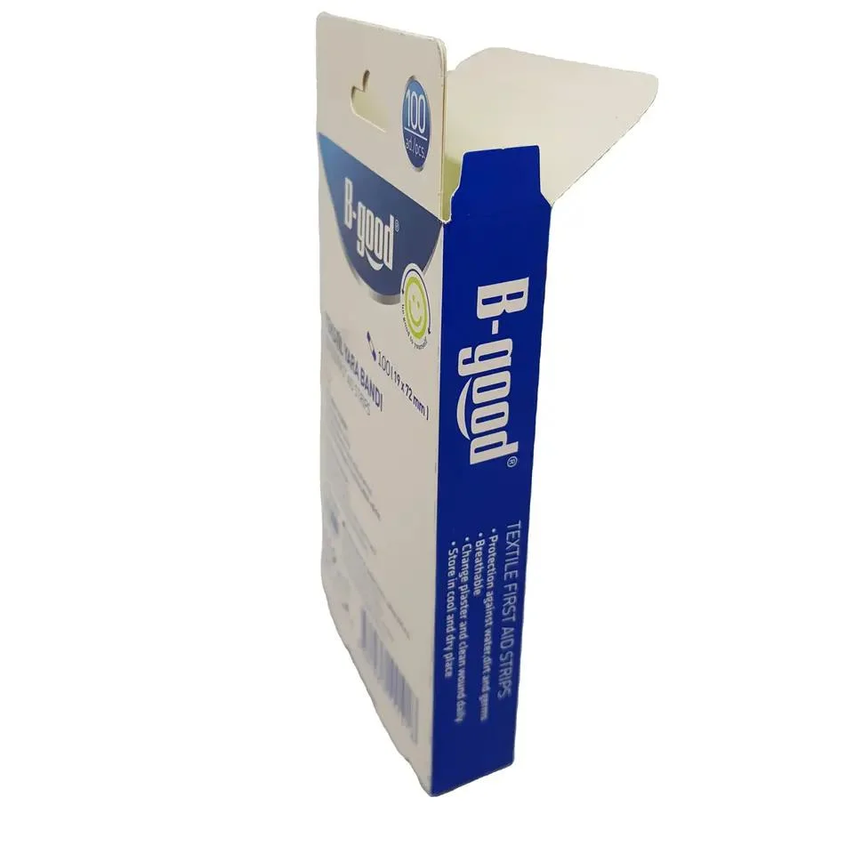 Offset Printed Surgical Water Resistant Breathable First Aid Strip Band Boxes, Textile Band Aid Paper Boxes