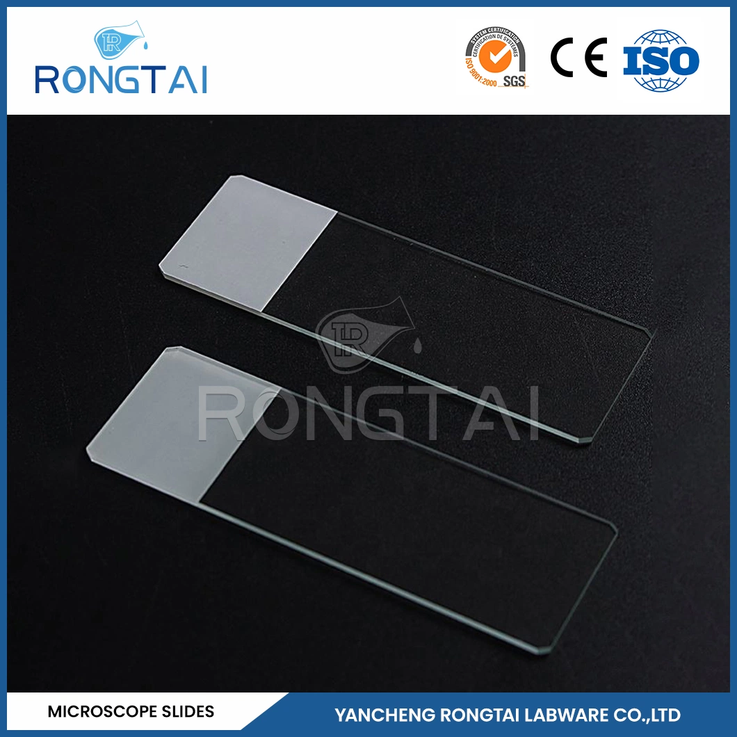 Laboratorio Rongtai fábrica diapositiva portaobjetos de microscopio tipos China 7101 7102 7105 7109 7.107 diapositivas microscópica de la parasitología