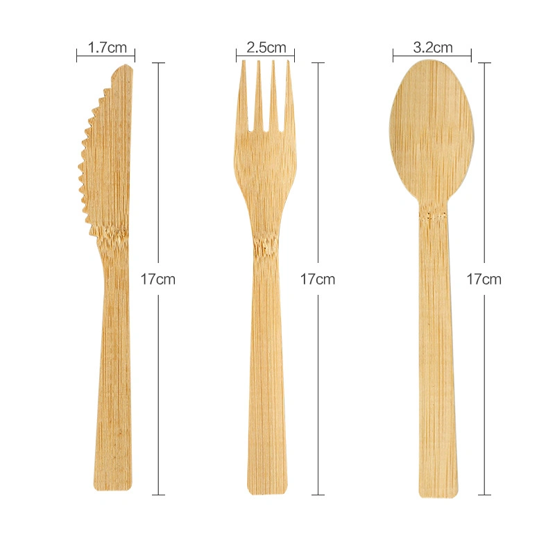 Biodegradable Spoon Knife Fork Bamboo Cutlery Set