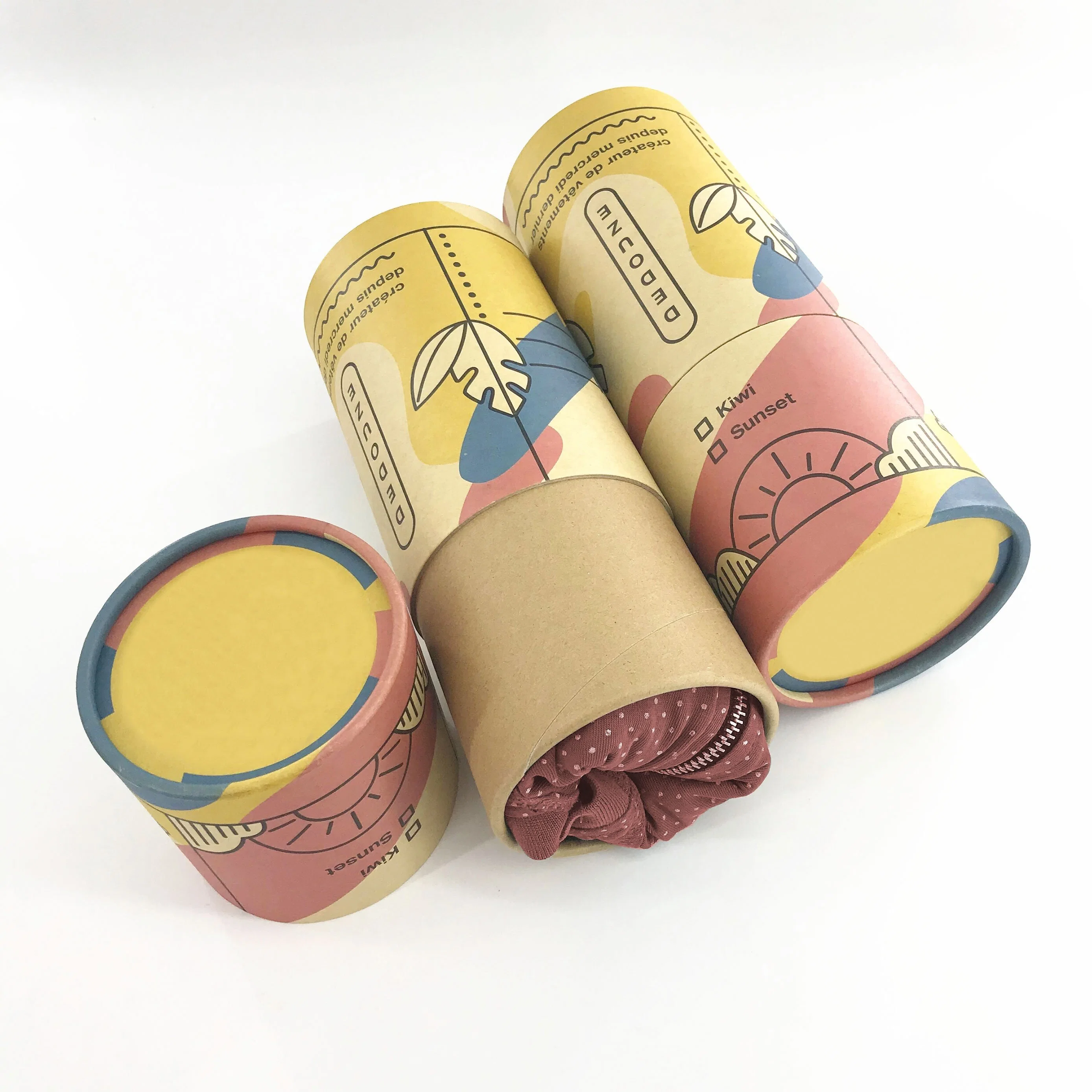 Tube cylindrique rond de conception personnalisée tube en papier Kraft Craft Emballage de la boîte