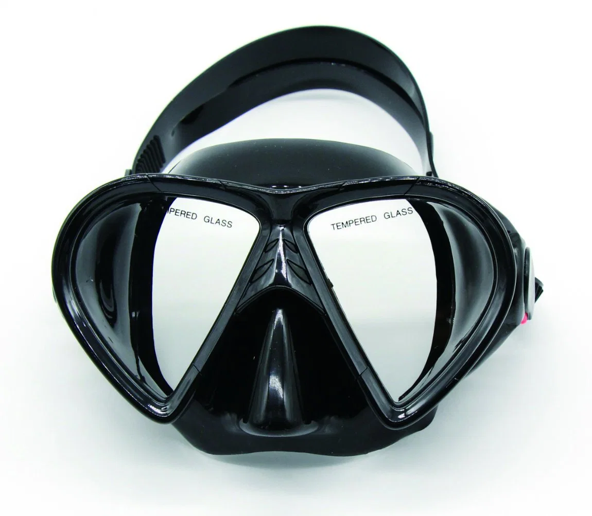 Adult Panoramic View Diving Mask Pure Comfortable Silicone Snorkeling, Freediving Mask Made From Clear Tempered Glass