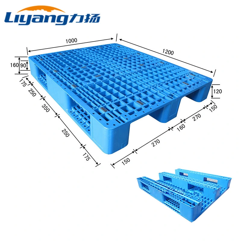 Face Única OEM/lateral reforçada de aço utilização durável quatro entradas de HDPE montável em rack Nestable Industrial Euro paletes de plástico para serviço pesado