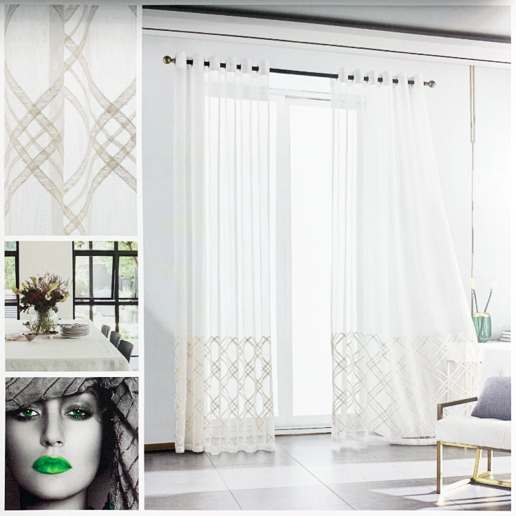 China Hotel Hospital Decorative Curtain Shower Lobby Curtains Polyester Transparent Cotton Fabric